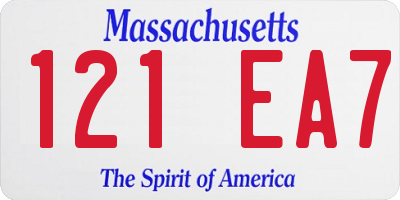 MA license plate 121EA7