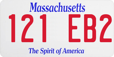 MA license plate 121EB2