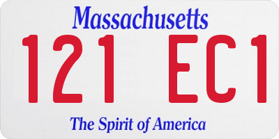 MA license plate 121EC1