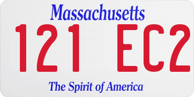 MA license plate 121EC2