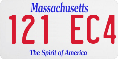 MA license plate 121EC4