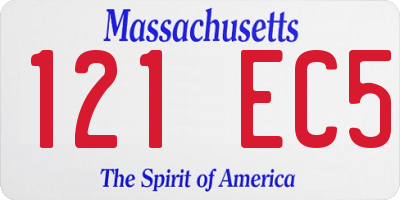 MA license plate 121EC5
