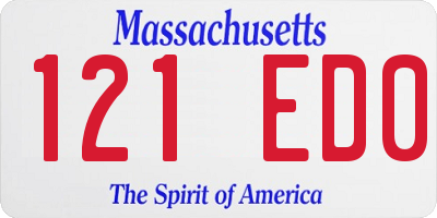 MA license plate 121ED0