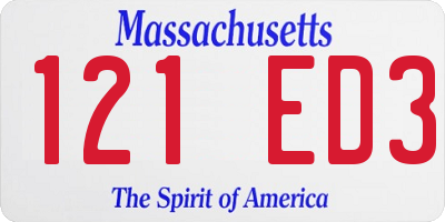 MA license plate 121ED3