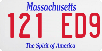 MA license plate 121ED9