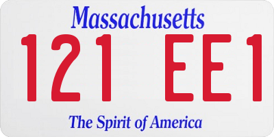 MA license plate 121EE1
