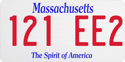 MA license plate 121EE2