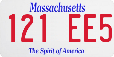 MA license plate 121EE5