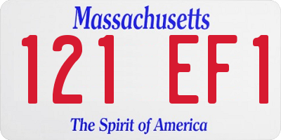 MA license plate 121EF1