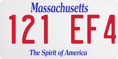 MA license plate 121EF4