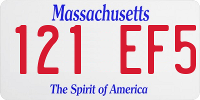 MA license plate 121EF5