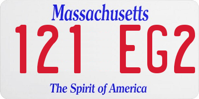 MA license plate 121EG2