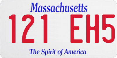 MA license plate 121EH5