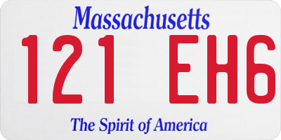 MA license plate 121EH6