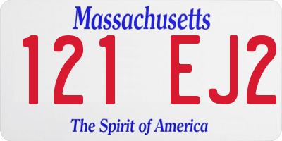 MA license plate 121EJ2