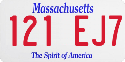 MA license plate 121EJ7