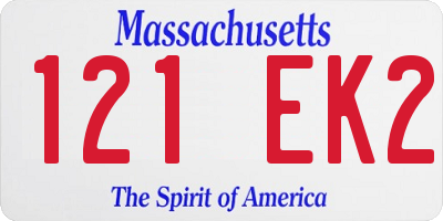 MA license plate 121EK2
