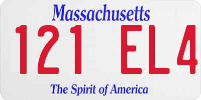 MA license plate 121EL4