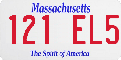 MA license plate 121EL5