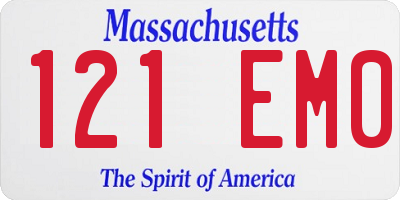 MA license plate 121EM0