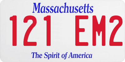 MA license plate 121EM2