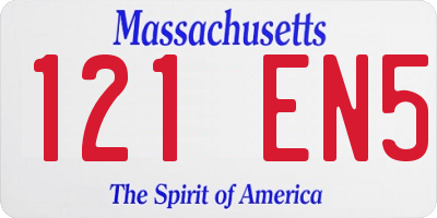 MA license plate 121EN5