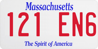 MA license plate 121EN6