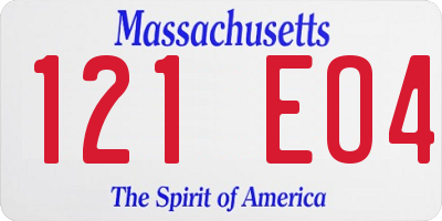 MA license plate 121EO4
