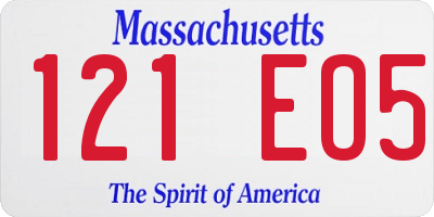 MA license plate 121EO5