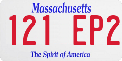 MA license plate 121EP2