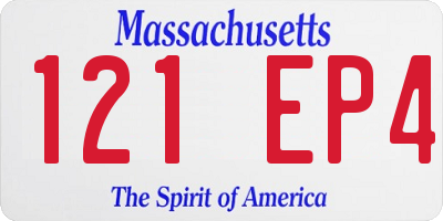 MA license plate 121EP4