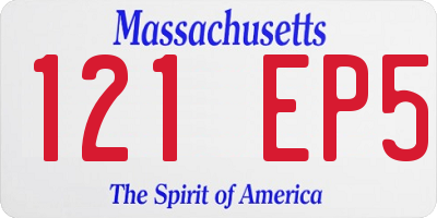 MA license plate 121EP5