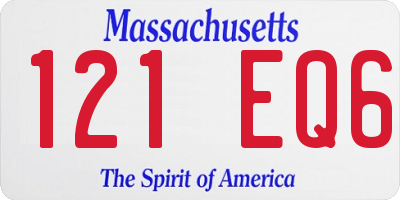 MA license plate 121EQ6