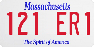 MA license plate 121ER1