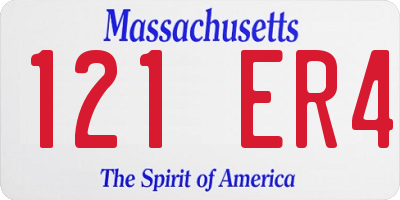 MA license plate 121ER4