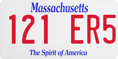 MA license plate 121ER5