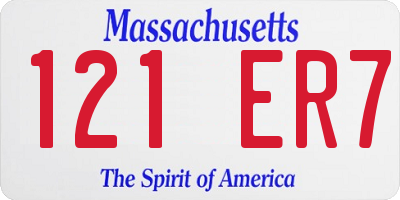MA license plate 121ER7