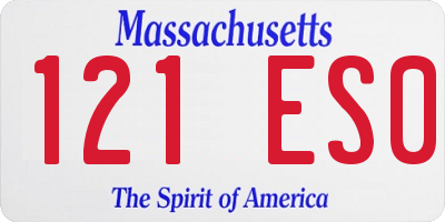 MA license plate 121ES0