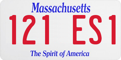 MA license plate 121ES1