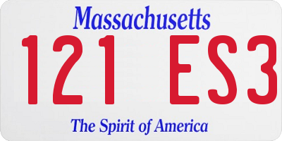MA license plate 121ES3