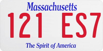 MA license plate 121ES7