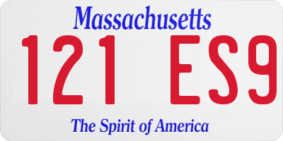MA license plate 121ES9