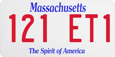 MA license plate 121ET1