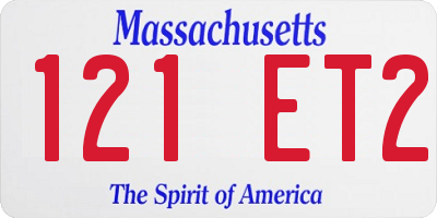 MA license plate 121ET2