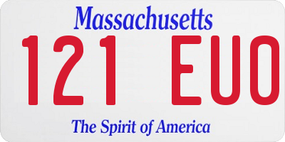 MA license plate 121EU0