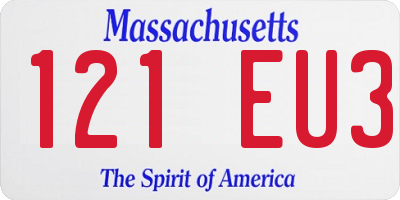 MA license plate 121EU3