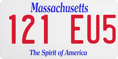 MA license plate 121EU5