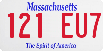 MA license plate 121EU7