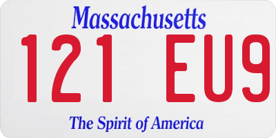 MA license plate 121EU9