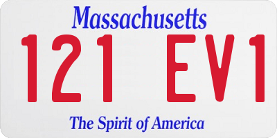 MA license plate 121EV1